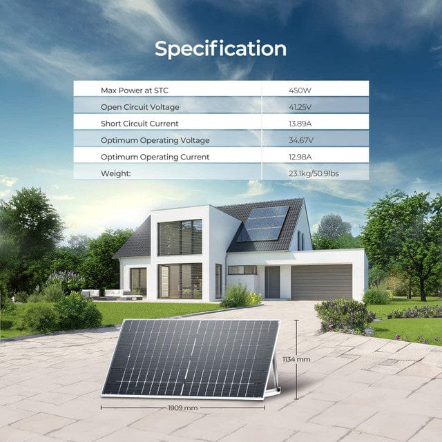 Renogy 450 Watt Bifacial Monocrystalline Solar Panels Solar Panels Renogy