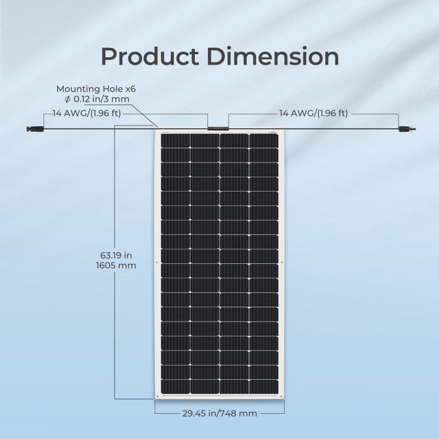 Renogy 200 Watt 12 Volt Flexible Monocrystalline Solar Panel Solar Panels Renogy