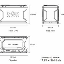 SOK Battery 12V 314Ah Lithium Iron Phosphate Battery With Built-in Heater & Bluetooth Batteries SOK Battery