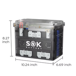 SOK Battery 12V100Ah LiFePO4 Battery Bluetooth, Clear Sealed Box
