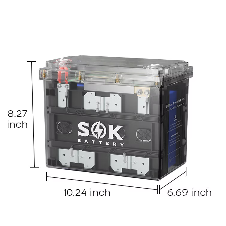 SOK Battery 12V100Ah LiFePO4 Battery Bluetooth, Clear Sealed Box