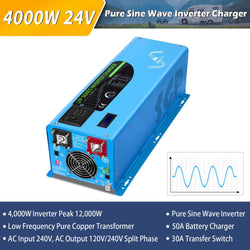 Sungold Power 4000W DC 24V Split Phase Pure Sine Wave Inverter With Charger Off-Grid Inverters SunGoldPower