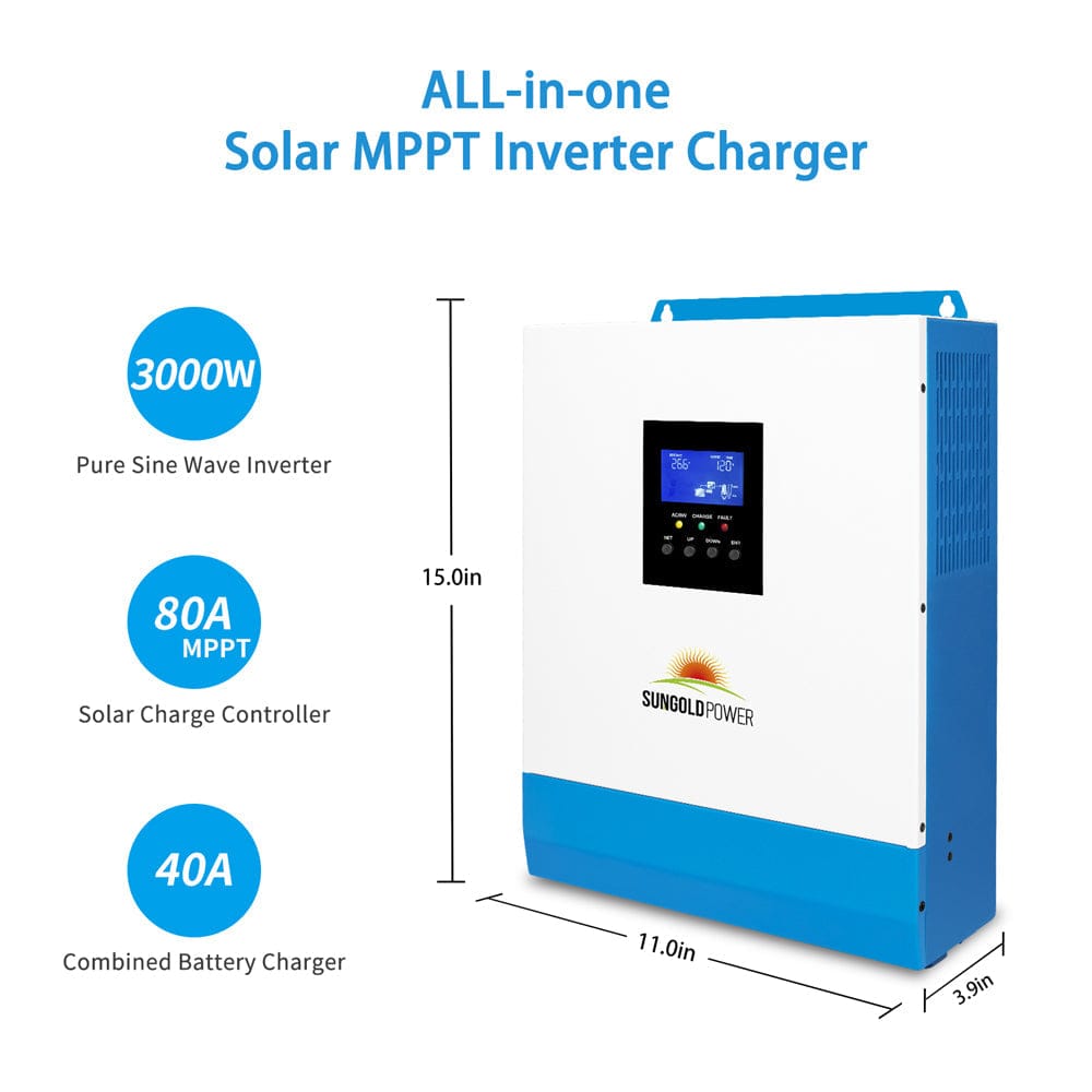 Sungold Power 3000W 24V Solar Inverter Charger Hybrid Inverters SunGoldPower