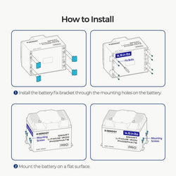 Renogy Mounting Brackets for 12V 100Ah Pro LiFePO4 Batteries (Set of 4) Battery Accessories Renogy
