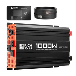 RICH SOLAR NOVA PURE 1K | 1000 Watt (1kW) 12 Volt Industrial Pure Sine Wave Inverter | Powerful 1000W 12V Off-Grid Inverter for RVs, Trailers, Campers, Vans, Trucks, Overlanders, Boats | Top Rated Off-Grid Inverters RICH SOLAR