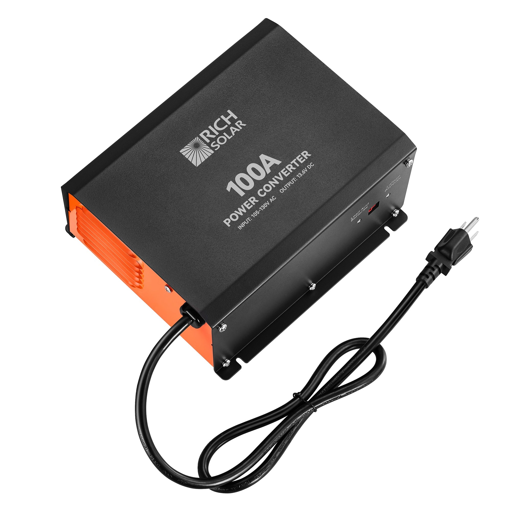 RICH SOLAR | 100 Amp Power Converter | 100A 120V Battery Charger | Overload, Overheat, Reverse Polarity Protection | Plug and Play