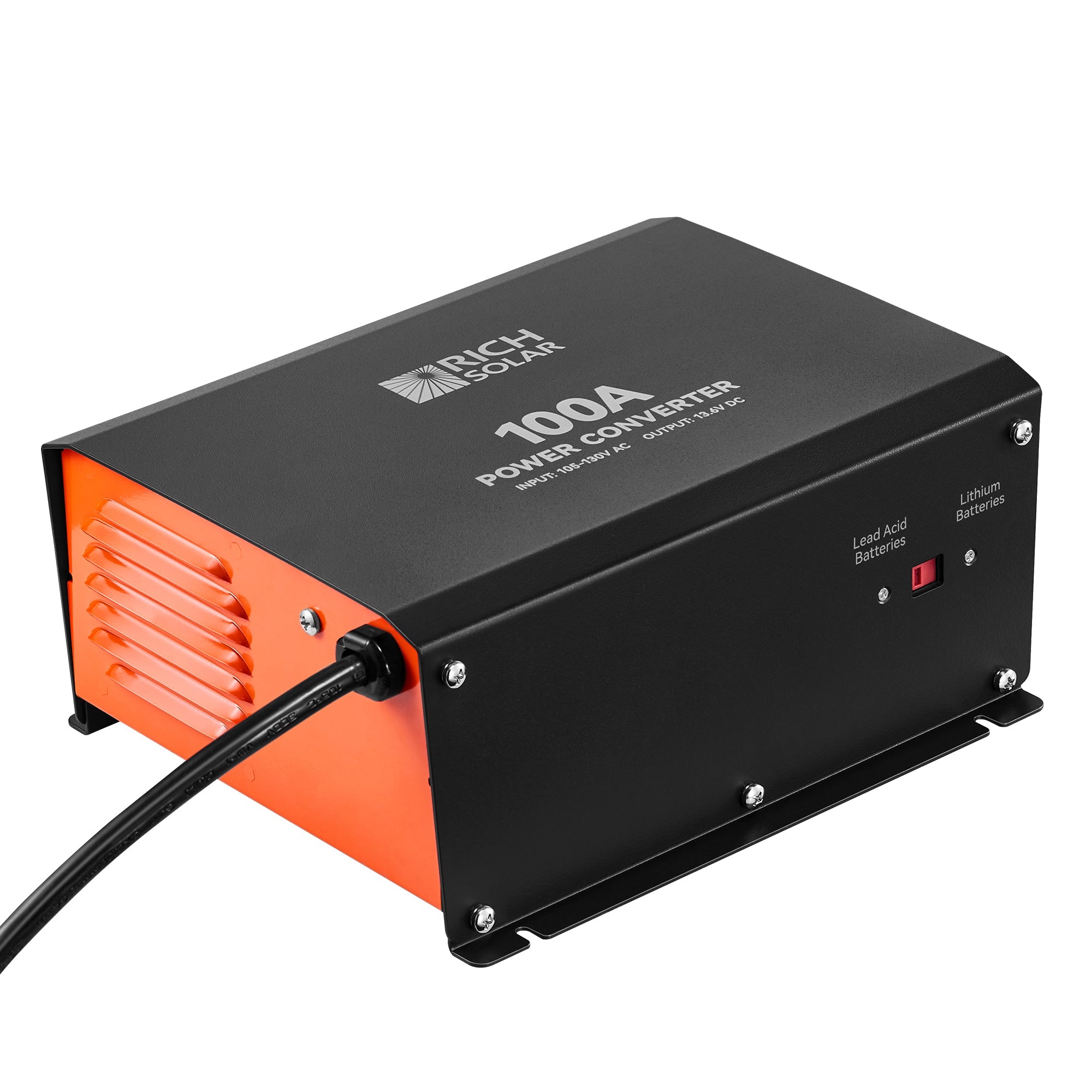 RICH SOLAR | 100 Amp Power Converter | 100A 120V Battery Charger | Overload, Overheat, Reverse Polarity Protection | Plug and Play