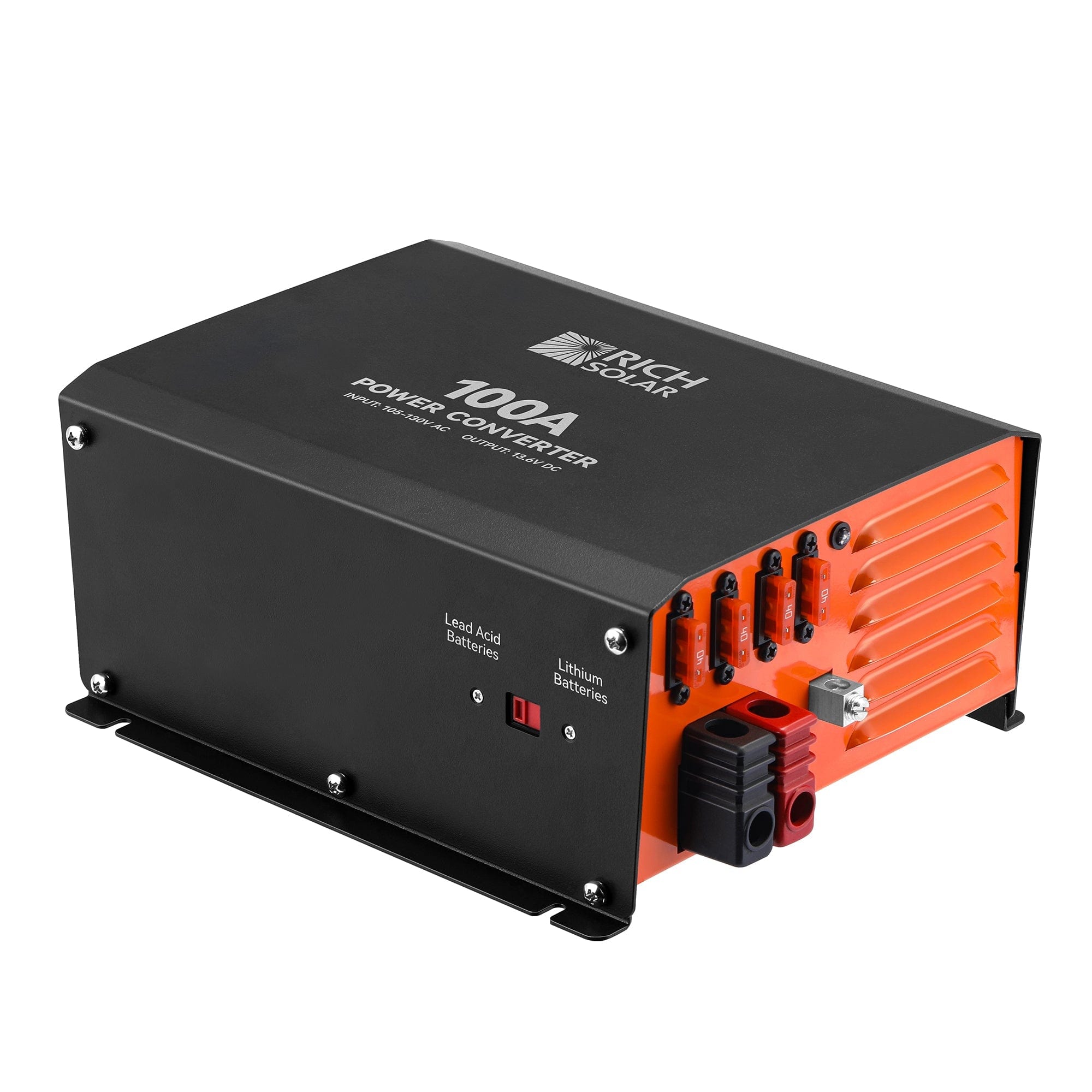 RICH SOLAR 100 Amp Power Converter | 100A 120V Battery Charger | Overload, Overheat, Reverse Polarity Protection | Plug and Play Power Inverters RICH SOLAR