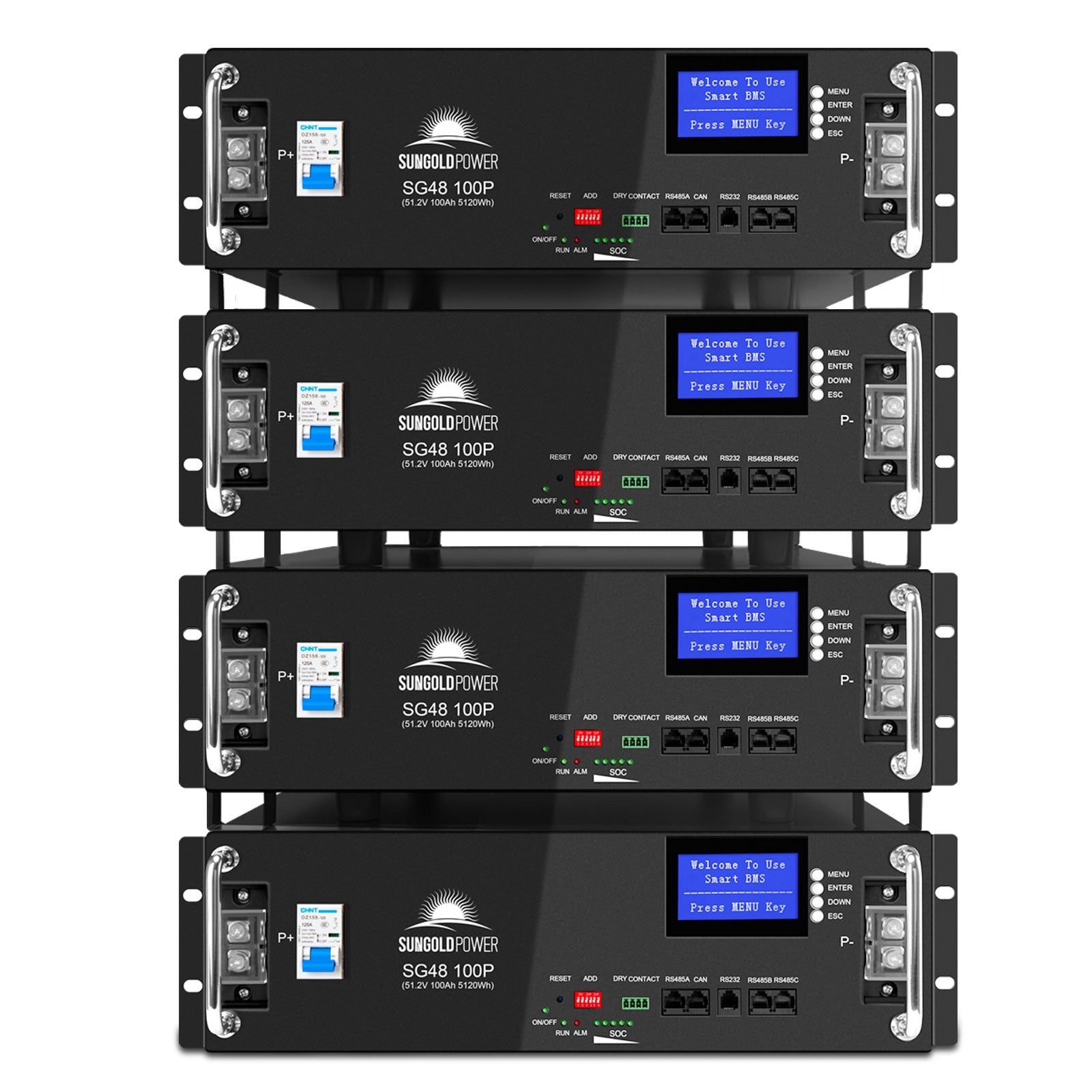 Sungold Power | 4 X 48V 100Ah Server Rack LiFePO4 Lithium Battery | SG48100P Server Rack Batteries SunGoldPower