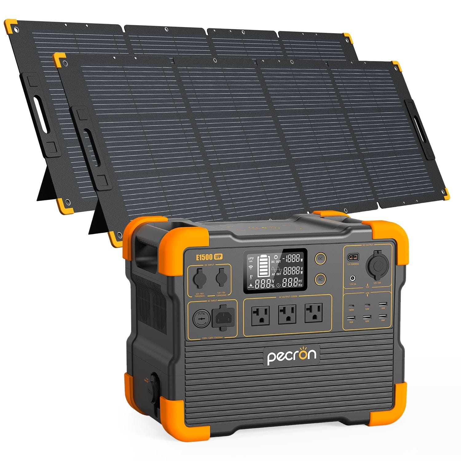 PECRON E1500LFP Solar Generator Kit Solar Generators PECRON E1500LFP+2*200W Solar Kit