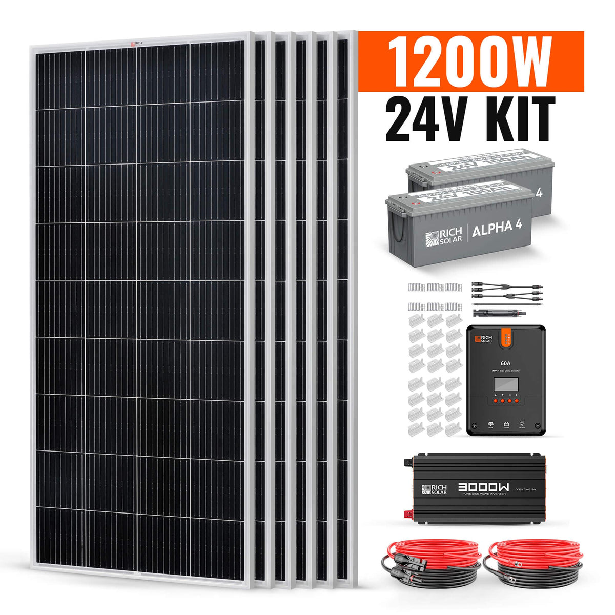RICH SOLAR 1200 Watt 24V Complete Solar Kit Solar Kits RICH SOLAR