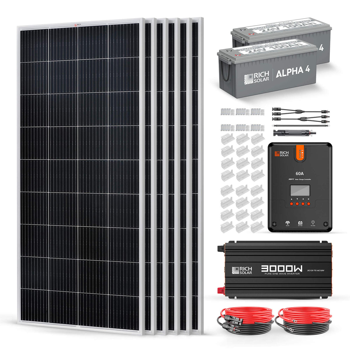 RICH SOLAR 1200 Watt 24V Complete Solar Kit Solar Kits RICH SOLAR