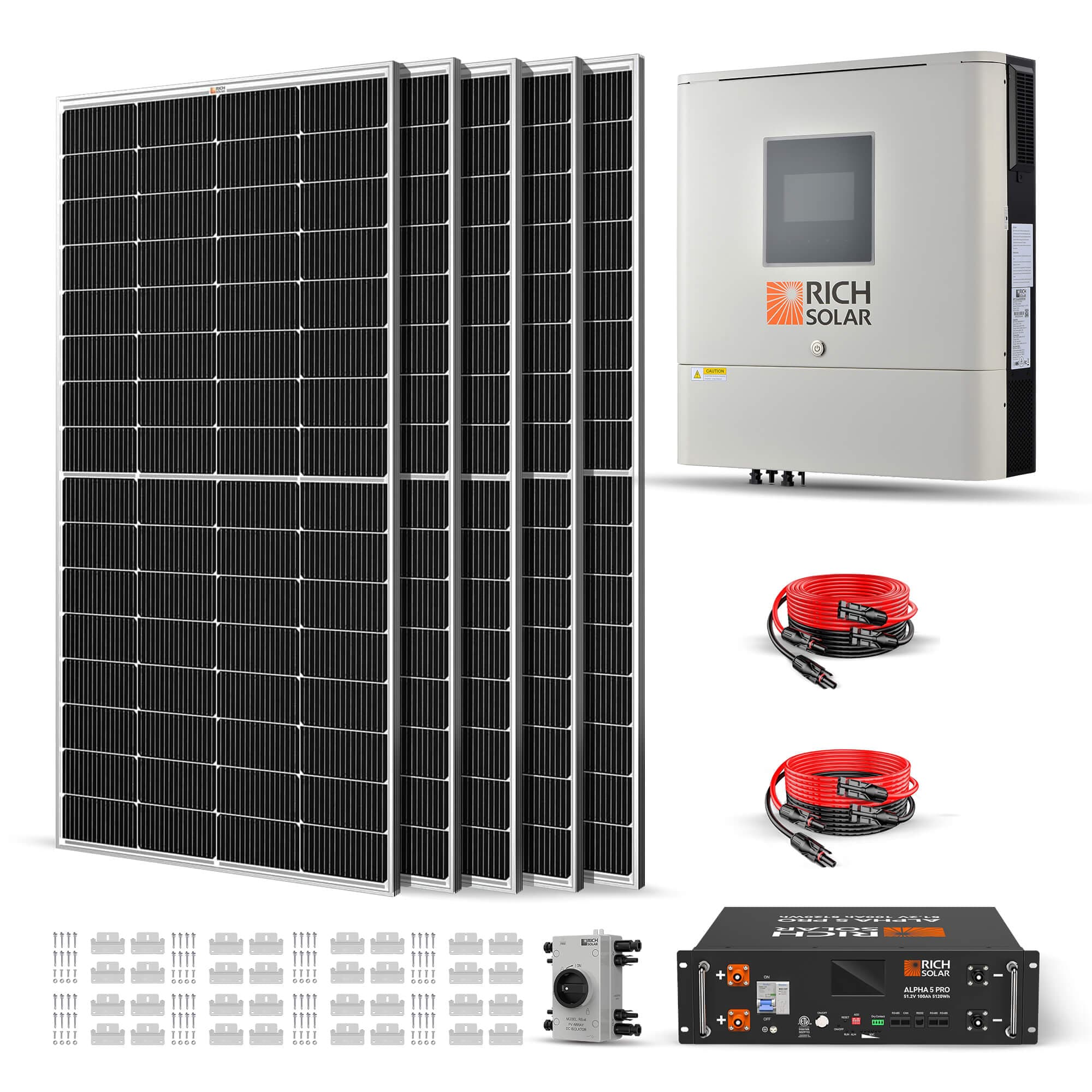 RICH SOLAR 1250W 48VDC-120VAC Solar Kit Solar Kits RICH SOLAR