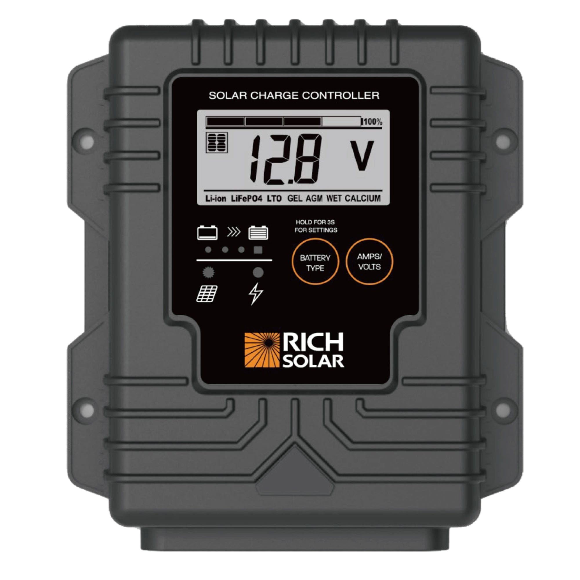 RICH SOLAR BRAVO Waterproof 20 | 20 Amp Waterproof PWM Solar Charge Controller | Waterproof 20A 12V PWM Controller for RVs, Trailers, Campers, Vans, Boats, Off-Grid | #1 Waterproof Solar Controller PWM Charge Controllers RICH SOLAR