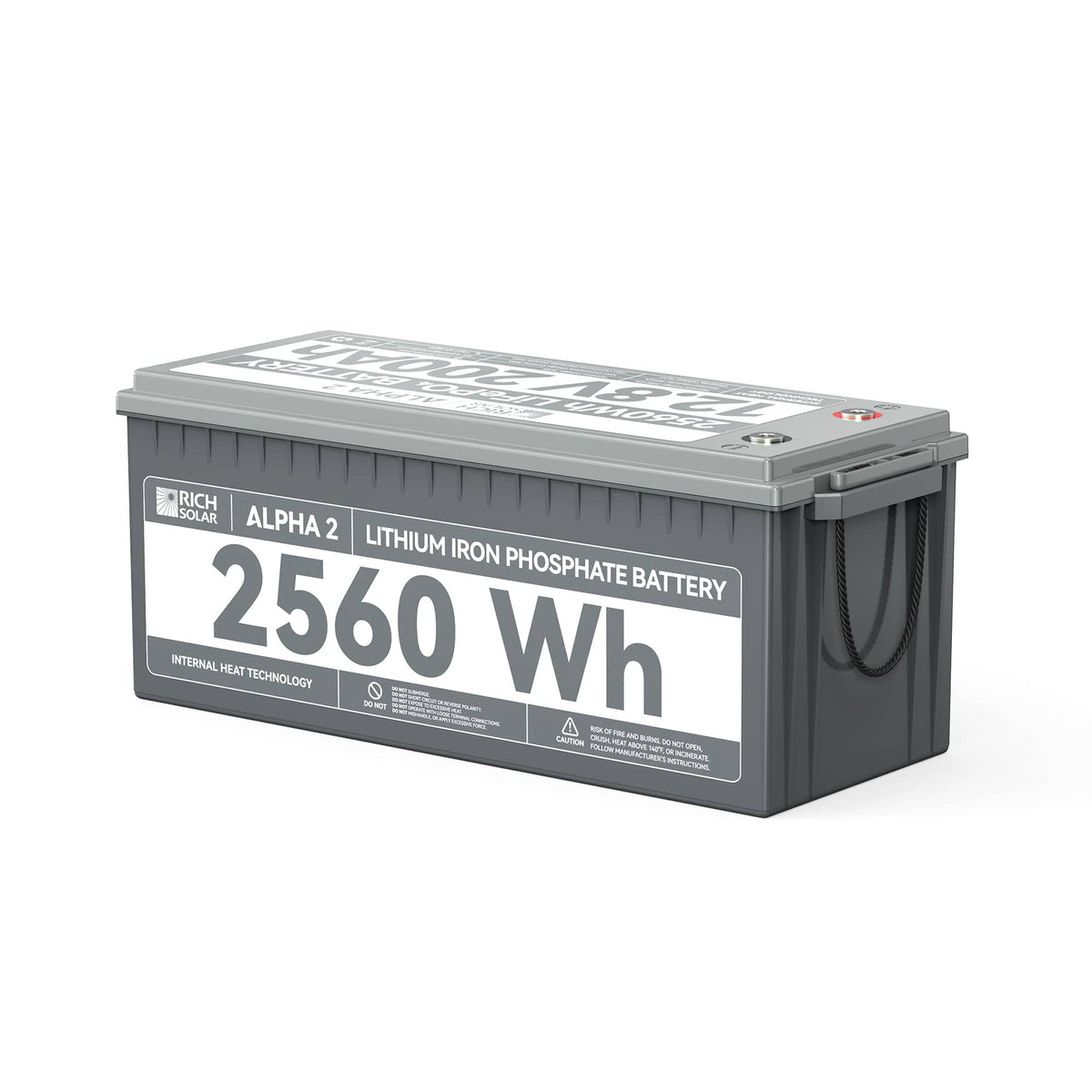 RICH SOLAR ALPHA 2 - 12V 200Ah LiFePO4 Battery, 5,000 Cycles, Bluetooth & Internal Heat Technology Batteries RICH SOLAR