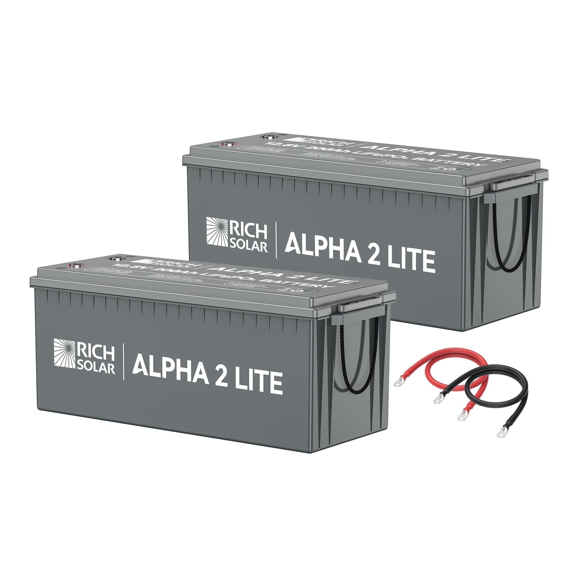 RICH SOLAR | 400Ah 12V LiFePO4 Off-Grid Battery Kit | 5.12kWh Deep Cycle Lithium Battery Bank | 2 X ALPHA 2 LITE in Parallel Batteries RICH SOLAR