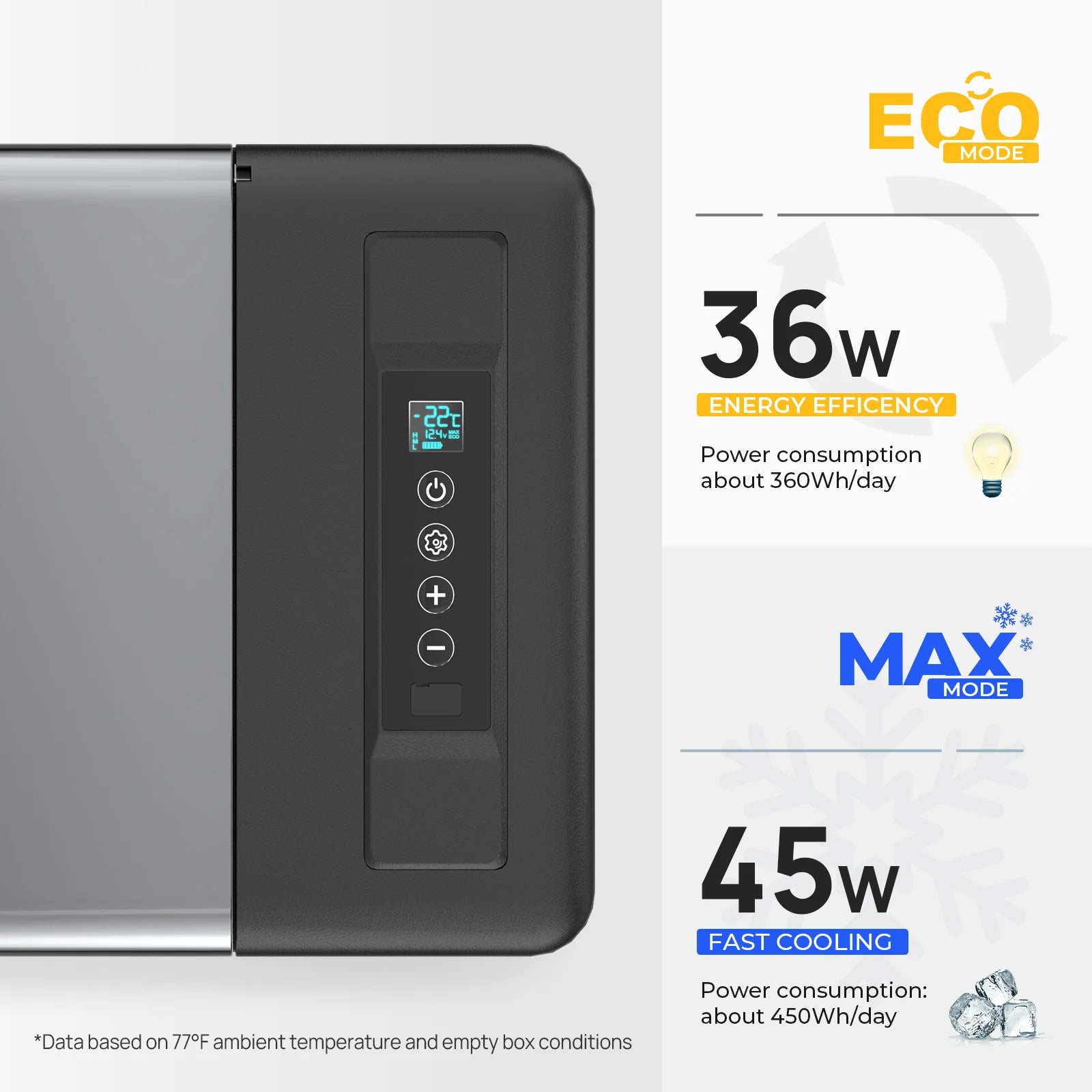 BougeRV 12V 23 Quart Portable Fridge Black For Travel