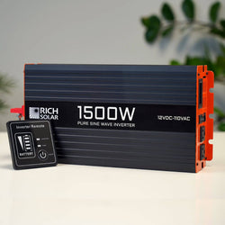 RICH SOLAR NOVA PURE 1.5K | 1500 (1.5kW) Watt 12 Volt Industrial Pure Sine Wave Inverter | Powerful 1500W 12V Off-Grid Inverter for RVs, Trailers, Campers, Vans, Trucks, Overlanders, Boats | Top Rated Off-Grid Inverters RICH SOLAR