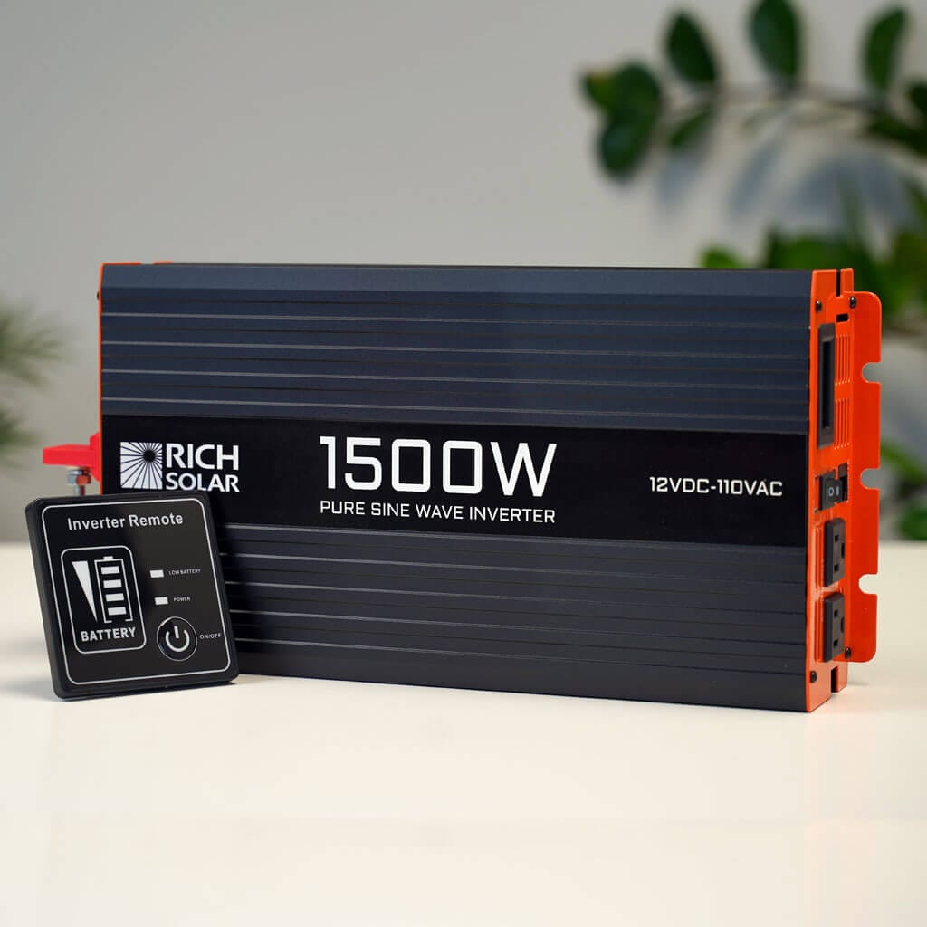 RICH SOLAR NOVA PURE 1.5K | 1500 (1.5kW) Watt 12 Volt Industrial Pure Sine Wave Inverter | Powerful 1500W 12V Off-Grid Inverter for RVs, Trailers, Campers, Vans, Trucks, Overlanders, Boats | Top Rated Off-Grid Inverters RICH SOLAR