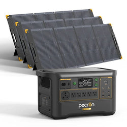 Pecron F3000 Solar Generator with 6 foldable panels
