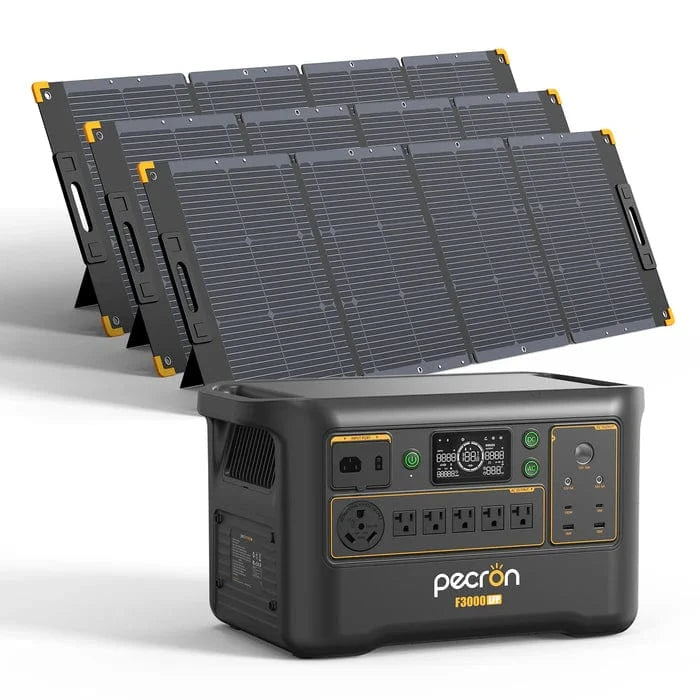 Pecron F3000 Solar Generator with 6 foldable panels