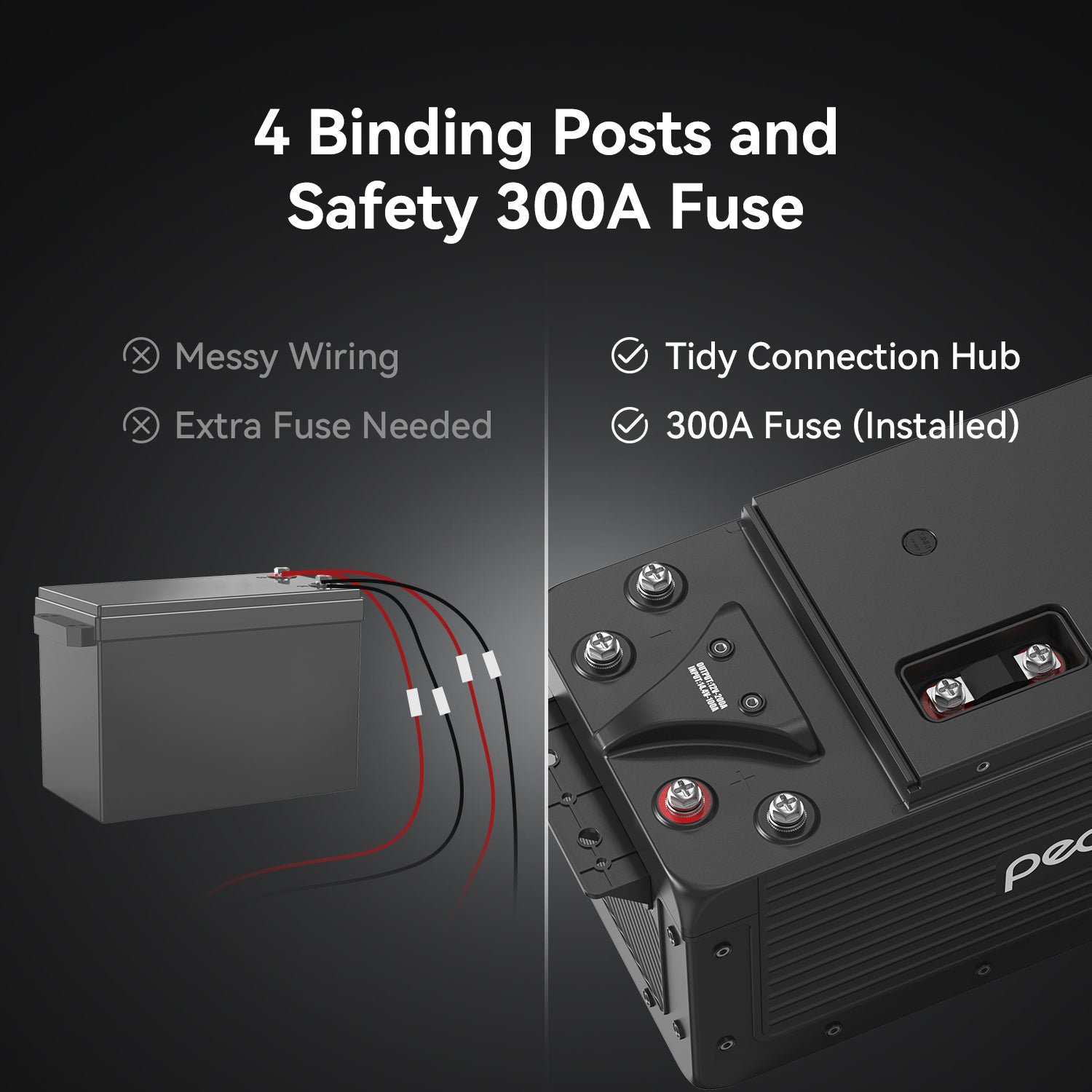 PECRON WB12200 Lithium 12V 200Ah Deep Cycle LiFePO4 Battery