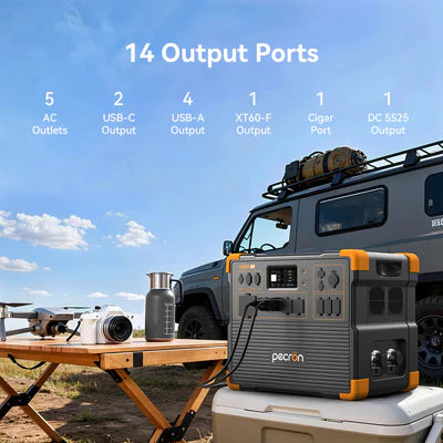 PECRON E3800LFP Portable Power Station 4200W 3840Wh + FREE 30A AC Cable & Free Cart (Until Supplies Last)
