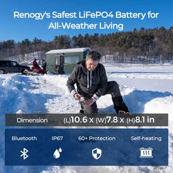 Renogy 12V 100Ah Pro Smart Self-Heating Lithium Iron Phosphate Battery With Bluetooth Batteries Renogy
