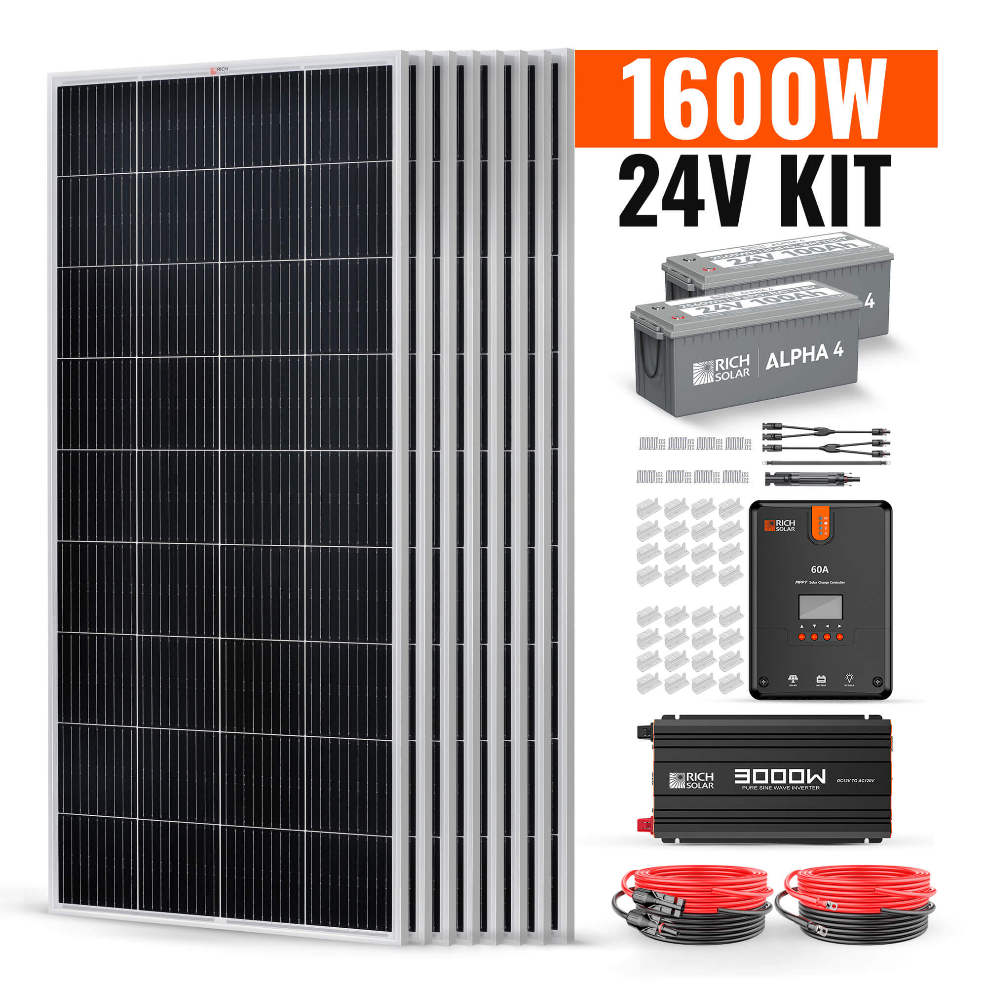 RICH SOLAR 24V 1600W Complete Solar Kit