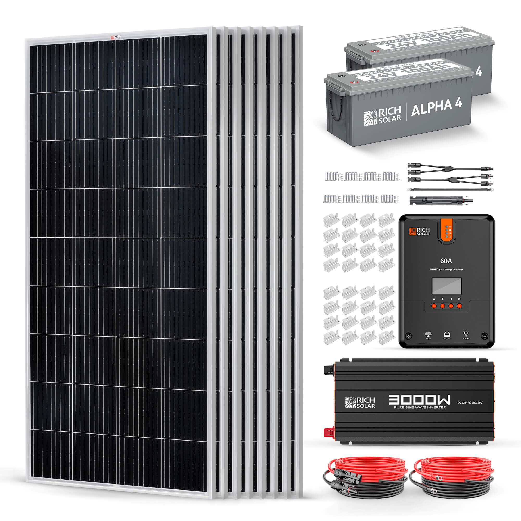 RICH SOLAR 24V 1600W Complete Solar Kit Solar Kits Rich Solar