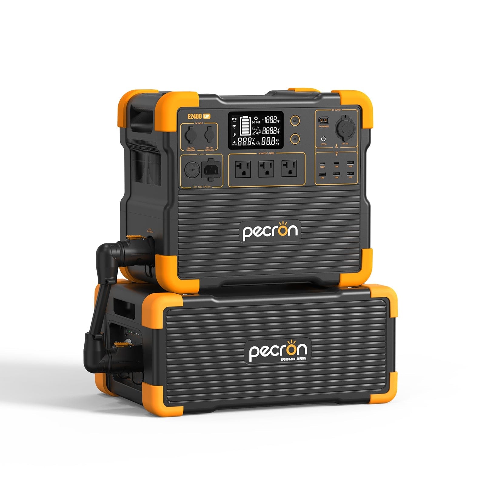 PECRON E2400LFP Portable Power Station 2400W 2048Wh Solar Generators PECRON E2400LFP+EP3000-48V
