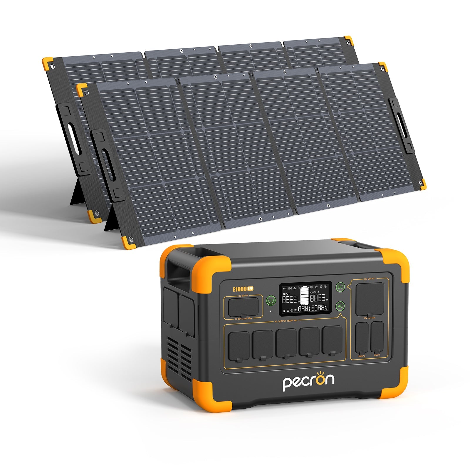 PECRON E1000LFP Portable Power Station 1800W 1024Wh Solar Generator & Portable Power Station PECRON E1000LFP- 2*200W