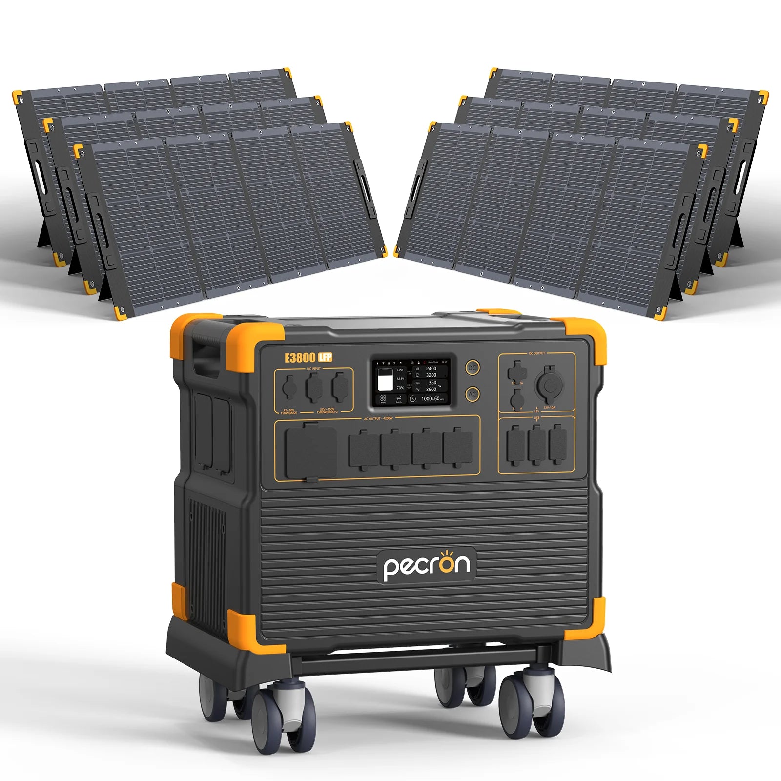 PECRON E3800LFP Portable Power Station 4200W 3840Wh with Free Cart