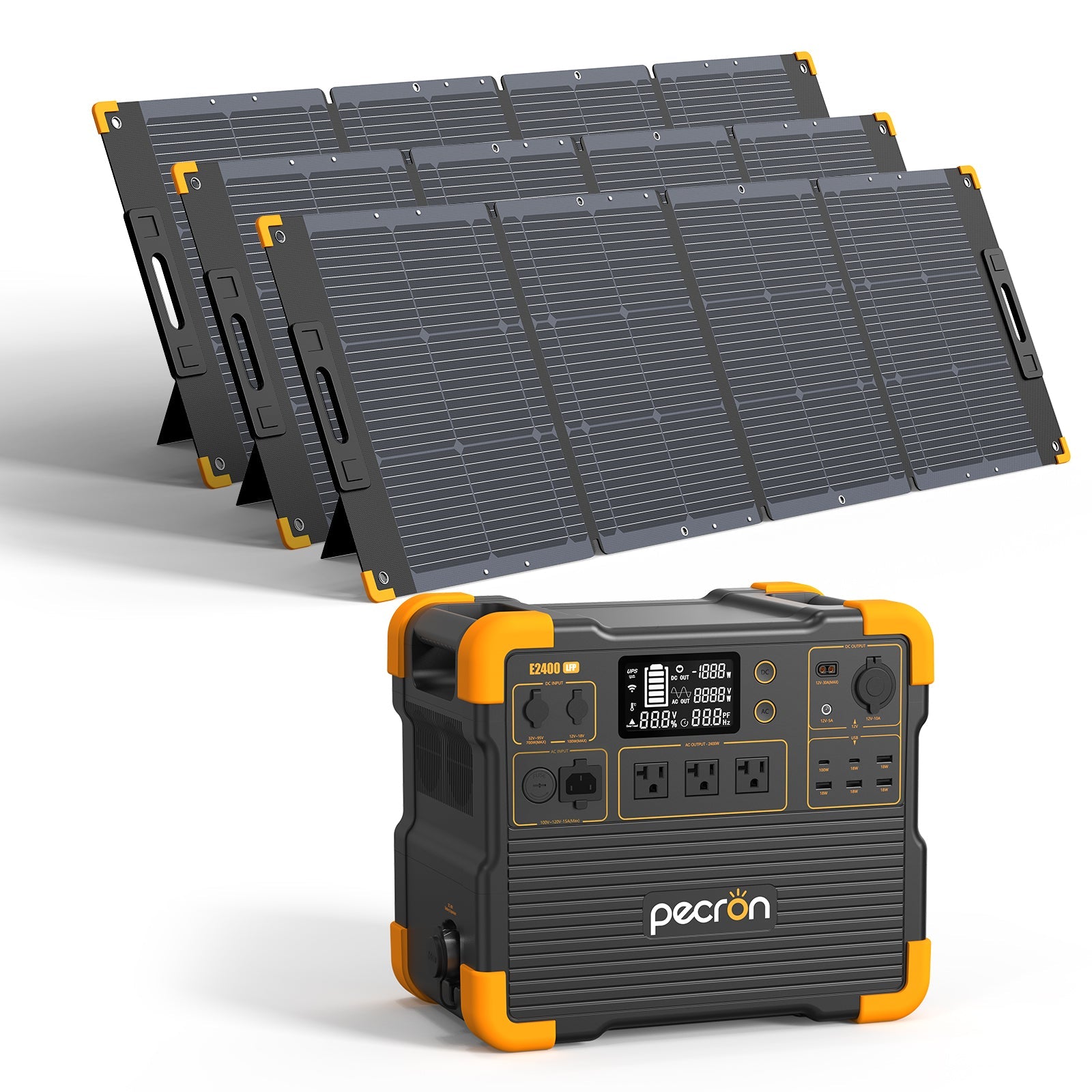 PECRON E2400LFP Solar Generator Kit Solar Generator & Portable Power Station PECRON E2400LFP+3*200W