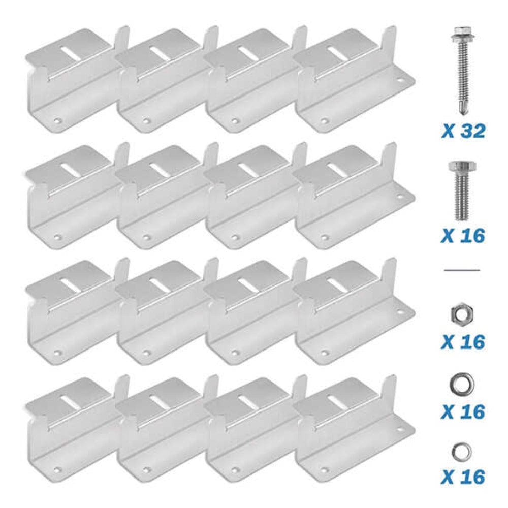 BougeRV Solar Panel Mounting Z Bracket Mount Kits Supporting Accessories BougeRV 4 Set (16 Units)