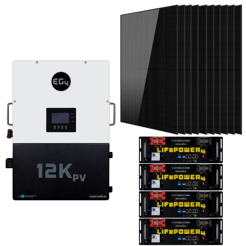 EG4 12kPV Modular Hybrid Power Kit – Flexible Battery & Solar Configurations
