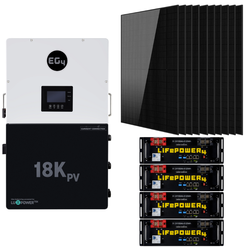 EG4 18kPV High-Capacity Hybrid Power Kit – 12kW Inverter with Flexible Battery & Solar Options