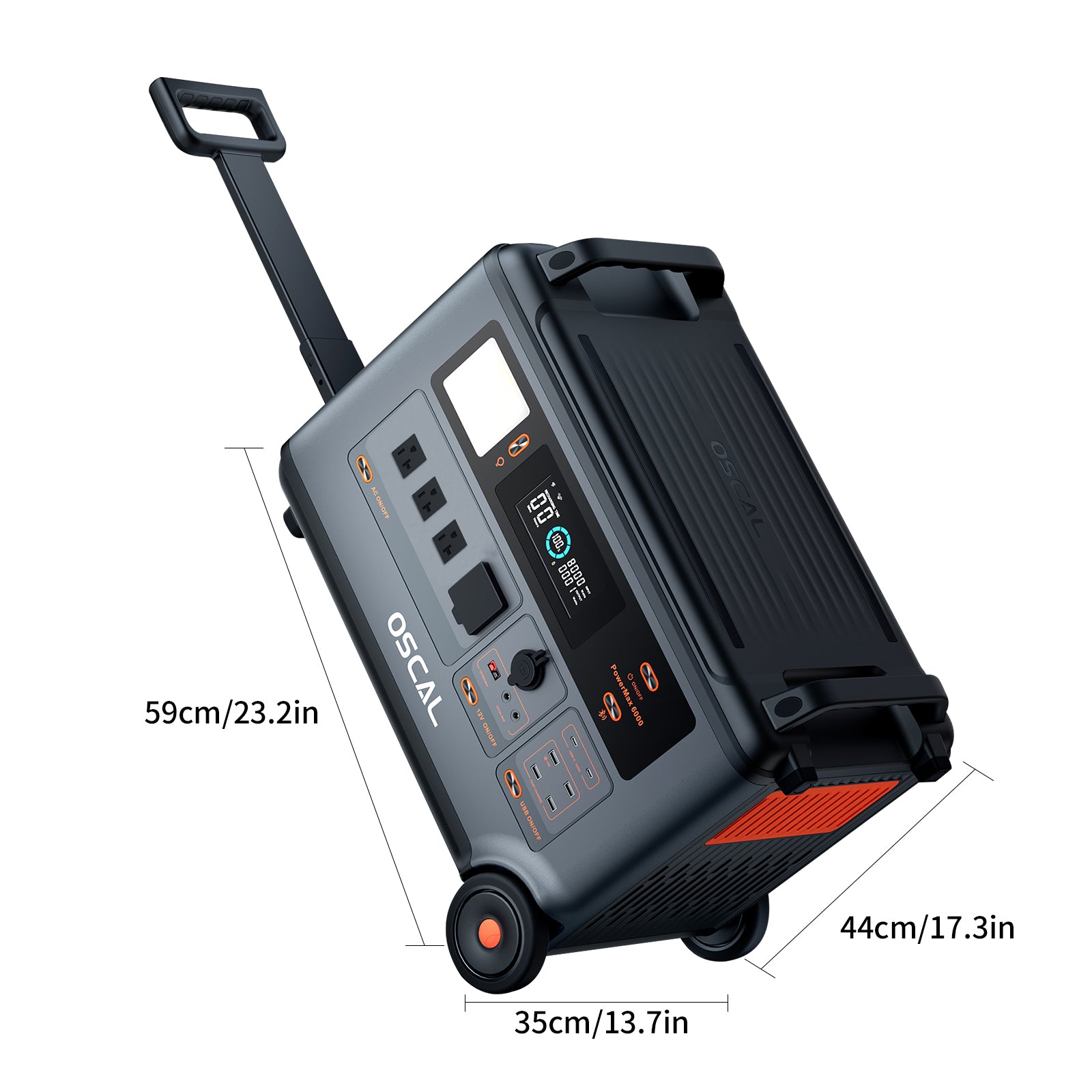Oscal PowerMax 6000 | 6000W Portable Power Station with 120/240V Dual Voltage Solar Generators Oscal