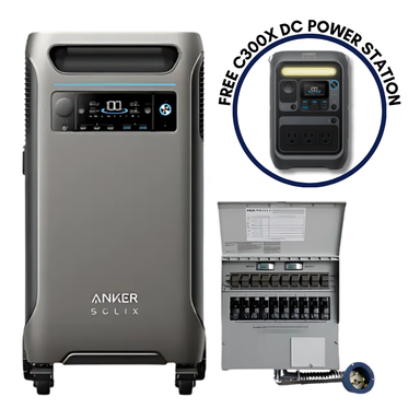 Anker SOLIX F3800 | Home Backup Kit (Free C300X DC Power Station) Solar Generator Kits Anker F3800 + Transfer Switch (3.84kWh)