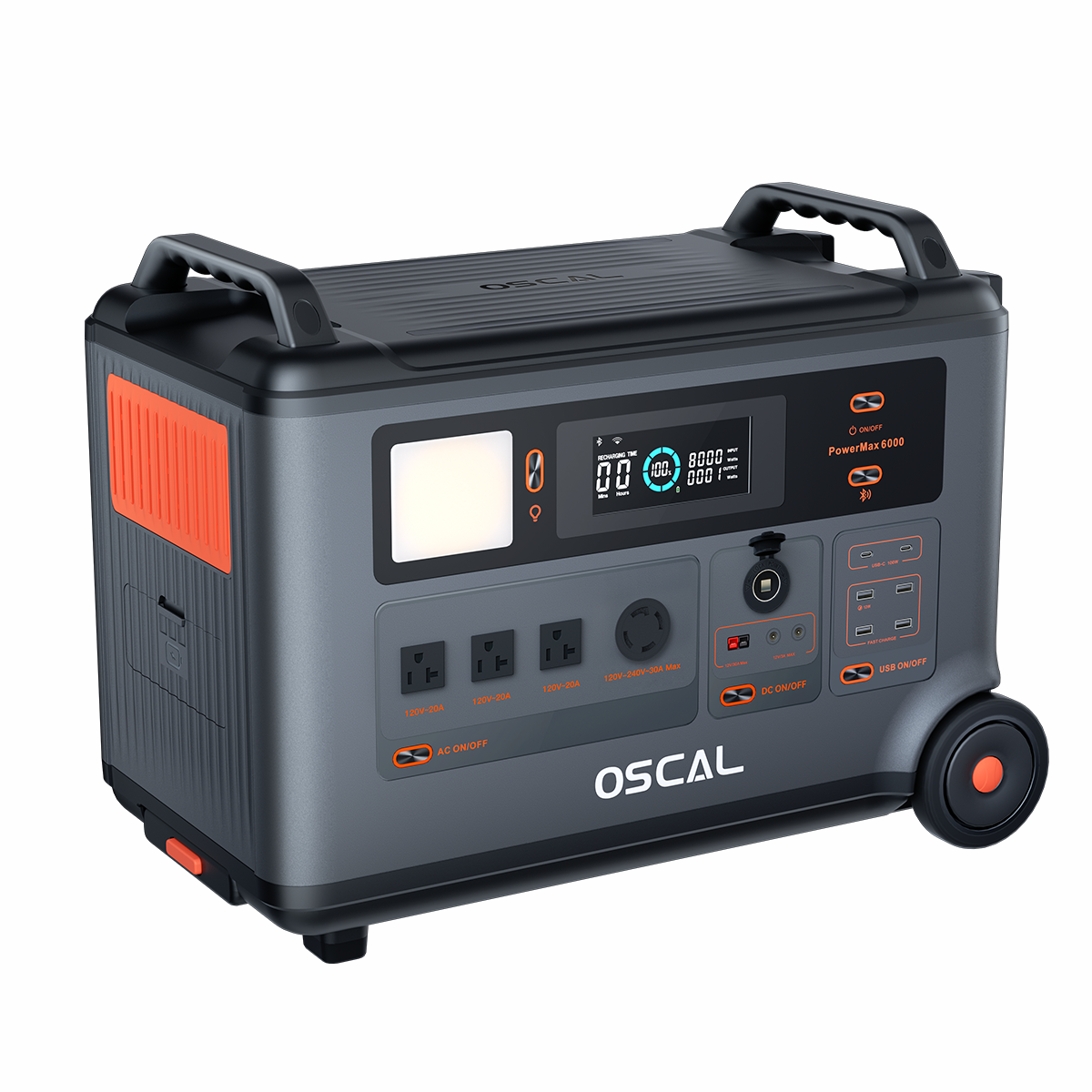 Oscal PowerMax 6000 | 6000W Portable Power Station with 120/240V Dual Voltage Solar Generators Oscal