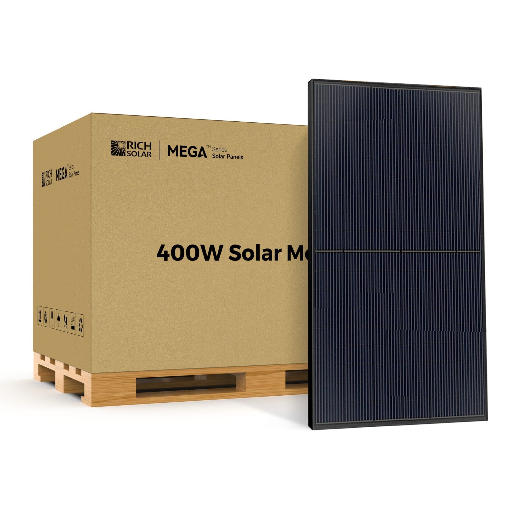 RICH SOLAR MEGA 400 | 400 Watt Solar Panel | Premium Grid-tie or Off-grid Solar Panel for Residential, Commercial, Agriculture | 25-Year Output Warranty | UL Certified Solar Panels by Pallet RICH SOLAR