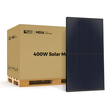 RICH SOLAR | MEGA 400 | 400W Solar Panel | Premium Grid-tie or Off-grid Solar Panel for Residential, Commercial, Agriculture | 25-Year Output Warranty | UL Certified Solar Panels by Pallet Rich Solar