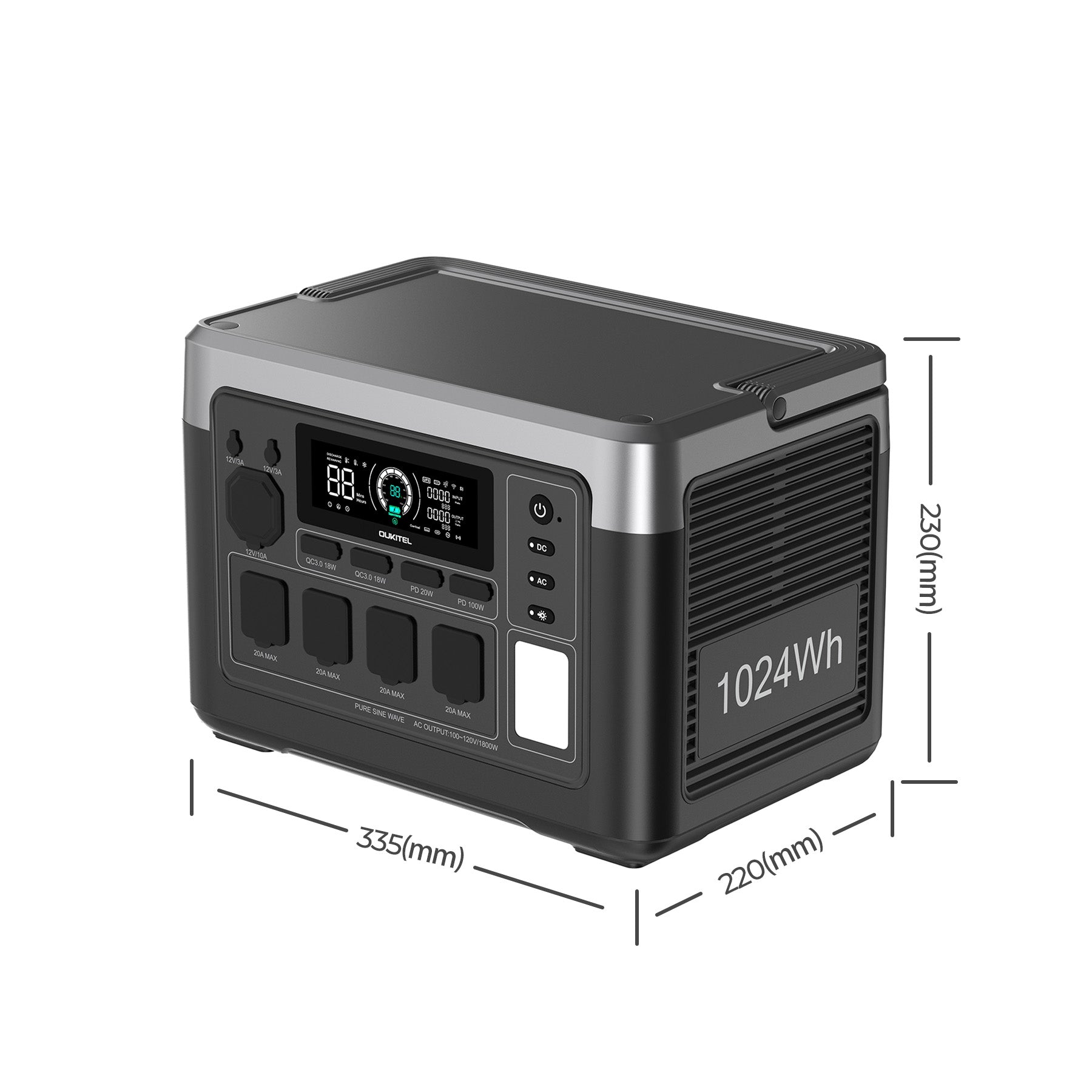 OUKITEL P1000 PLUS Portable Power Station 1800W/1024Wh