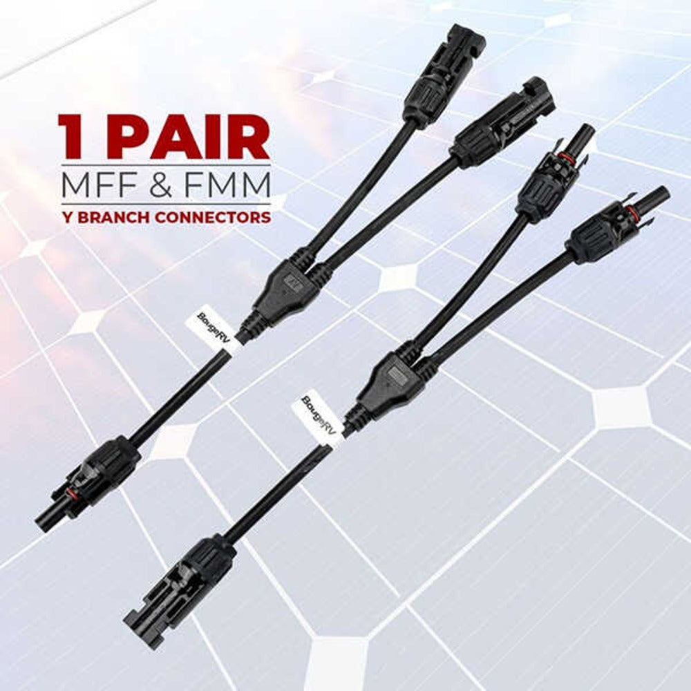 1 Pair of MFF AND FMM BougeRV Solar Connectors Y Branch Parallel Adapter Cable Wire