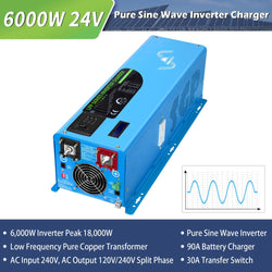 Sungold Power 6000W DC 24V Split Phase Pure Sine Wave Inverter With Charger Off-Grid Inverters SunGoldPower