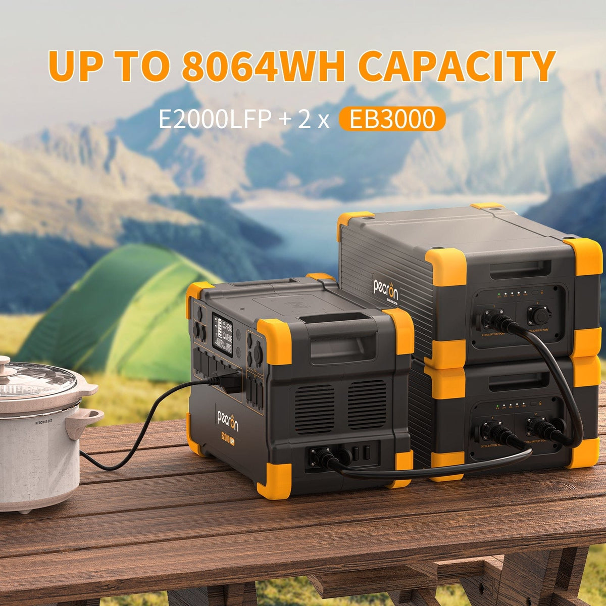 PECRON EB3000-24V Expansion Battery 3072Wh for E2000LFP ONLY Solar Generators PECRON
