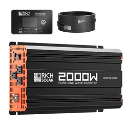 RICH SOLAR NOVA PURE 2K | 2000 Watt (2kW) 12 Volt Industrial Pure Sine Wave Inverter | Powerful 2000W 12V Off-Grid Inverter for RVs, Trailers, Campers, Vans, Trucks, Overlanders, Boats | Top Rated Off-Grid Inverters RICH SOLAR