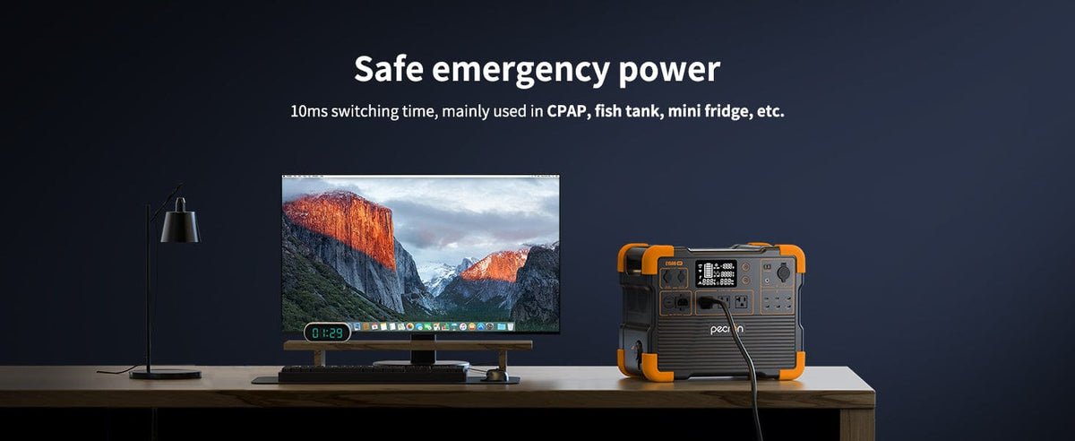 PECRON E1500LFP Expandable Portable Power Station 2200W 1536Wh Solar Generators PECRON