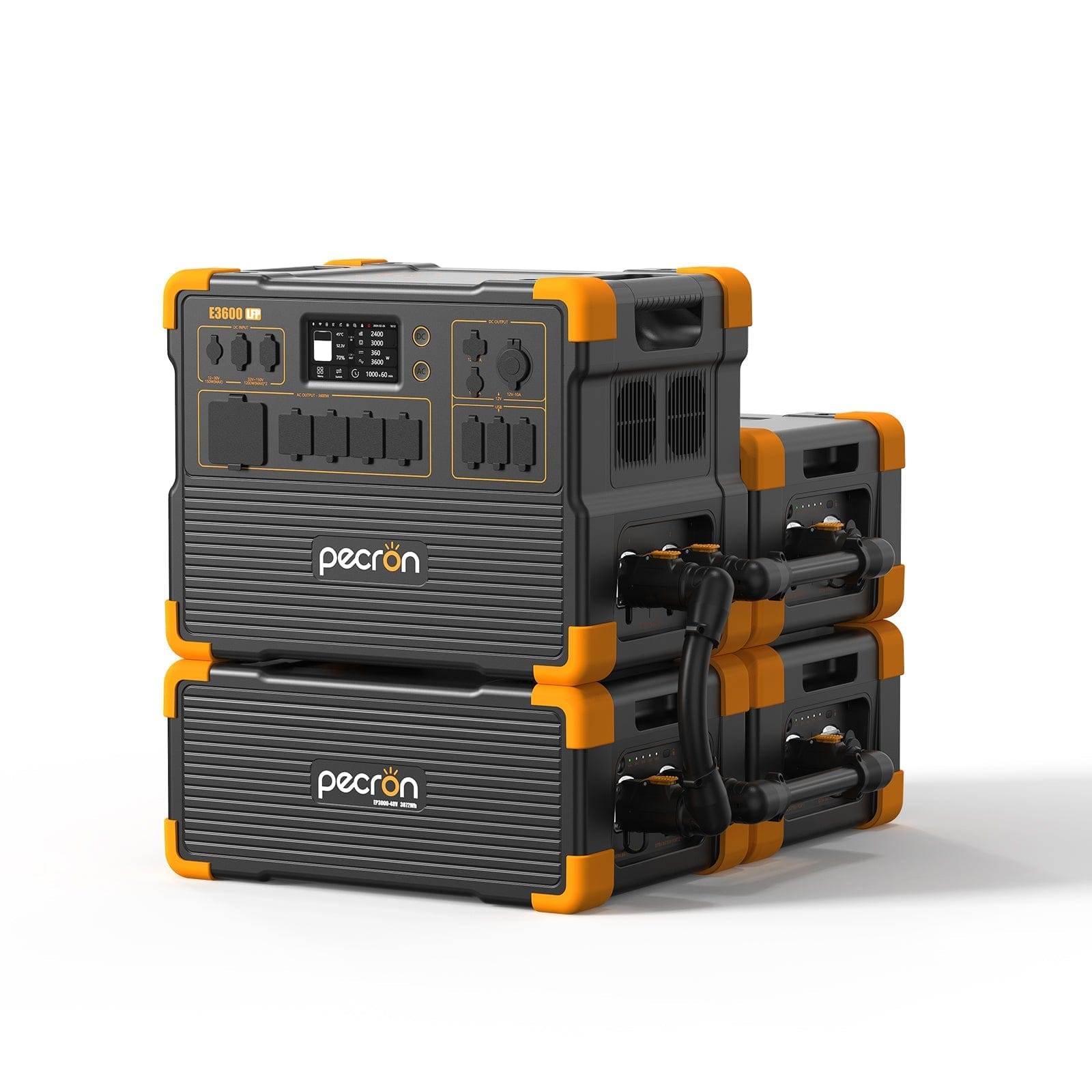 PECRON E3600LFP Portable Power Station 3600W 3072Wh (Pre-Order | Ships: End of June) Solar Generators PECRON E3600LFP+3*EP3000-48V Without Trolley