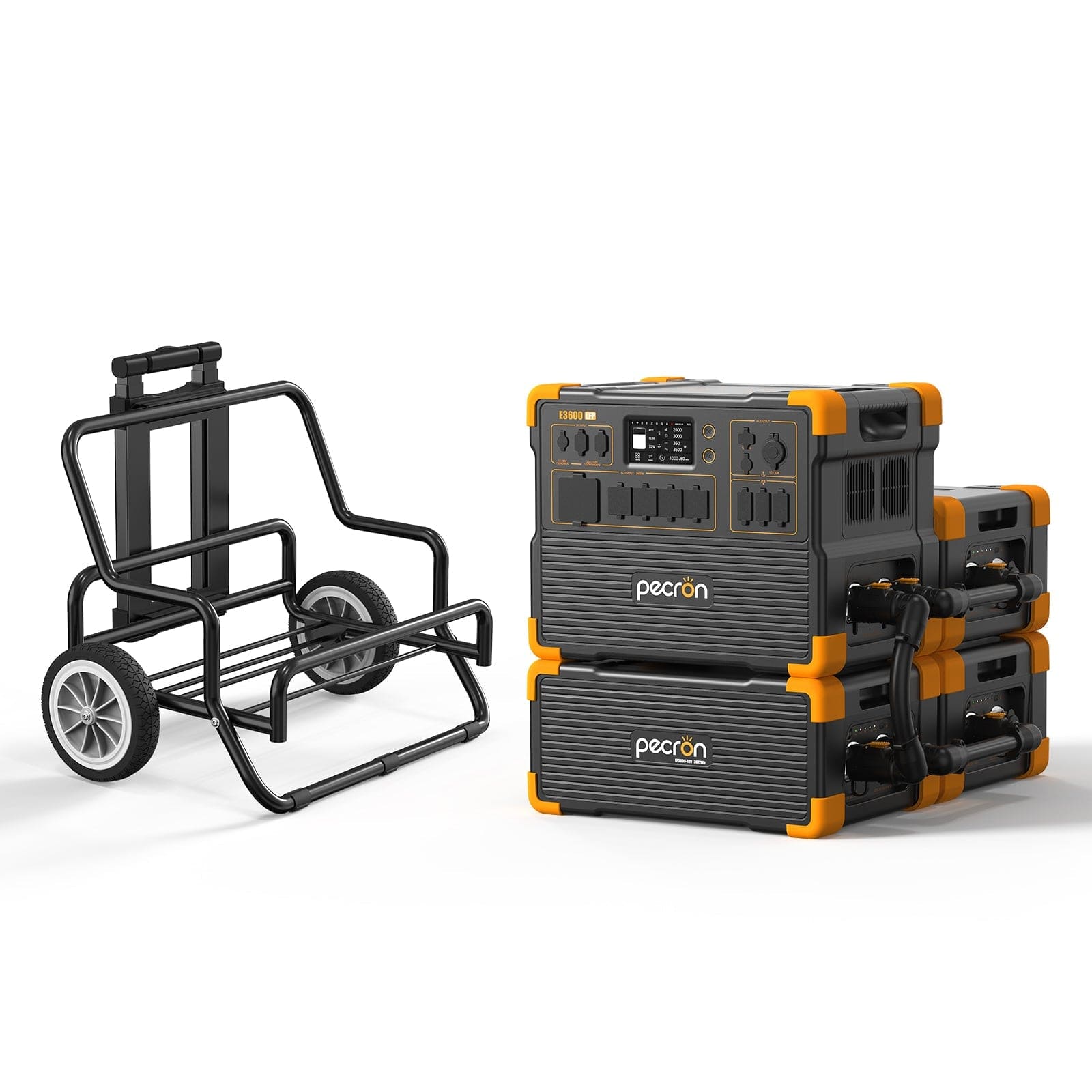 PECRON E3600LFP Portable Power Station 3600W 3072Wh (Pre-Order | Ships: End of June) Solar Generators PECRON E3600LFP+3*EP3000-48V With Trolley
